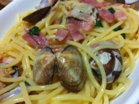 和風★あさりとベーコンのパスタ